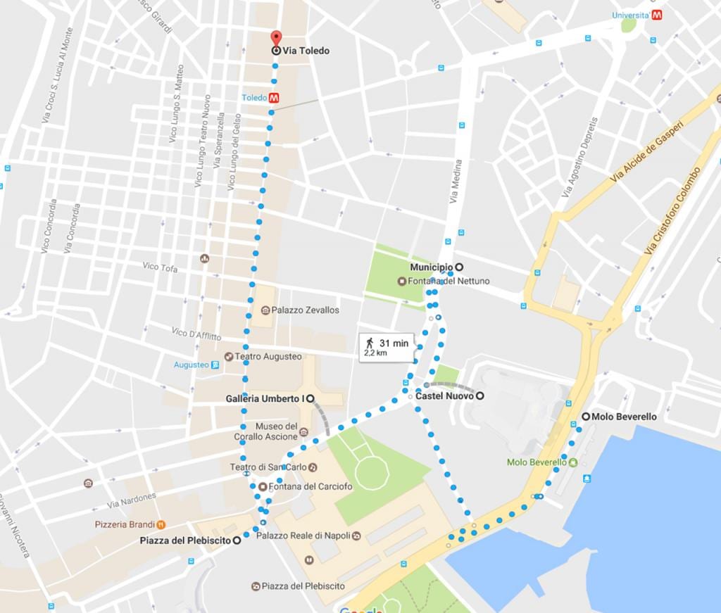 naples tour berjalan peta