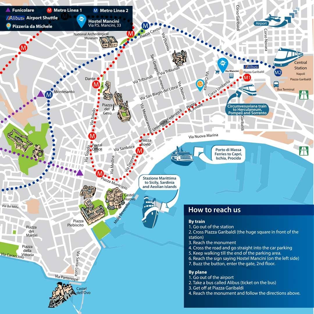 naples stesen kereta api central peta