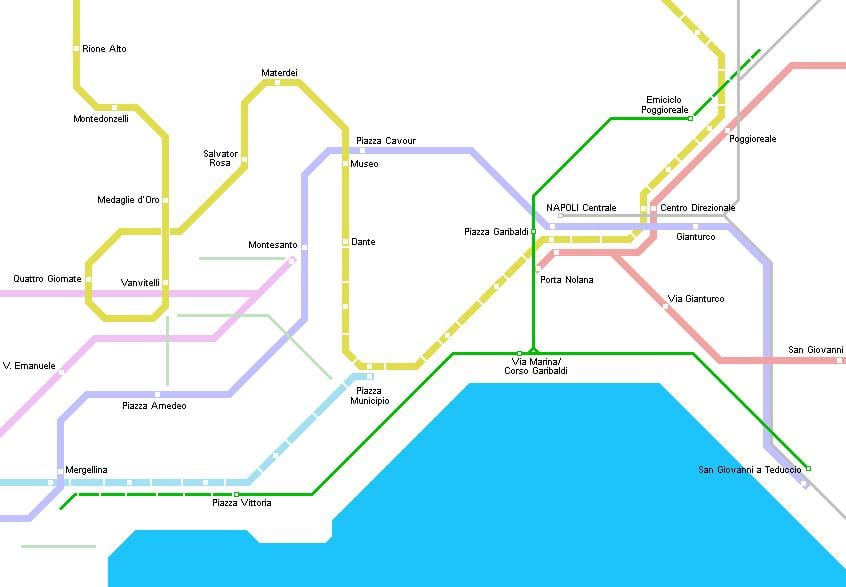 Peta naples trem 