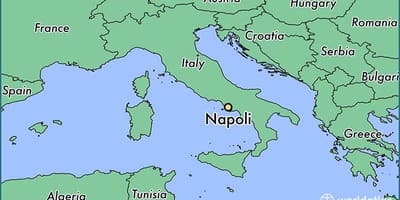 Peta itali menunjukkan naples
